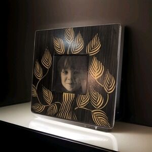 Grant Norén HandPainted wood Photo Frame Artisan Made Buttermilk glaze & Laquer